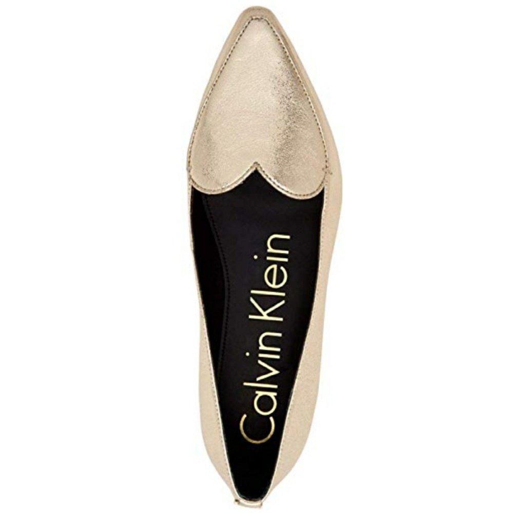 Calvin Klein Womens Ezma Crinkle Metallic Leather